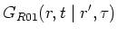 $\displaystyle G_{R01}(r,t \mid r^{\prime },\tau )$